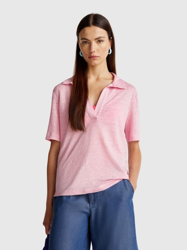 Polo em linho puro Mulher