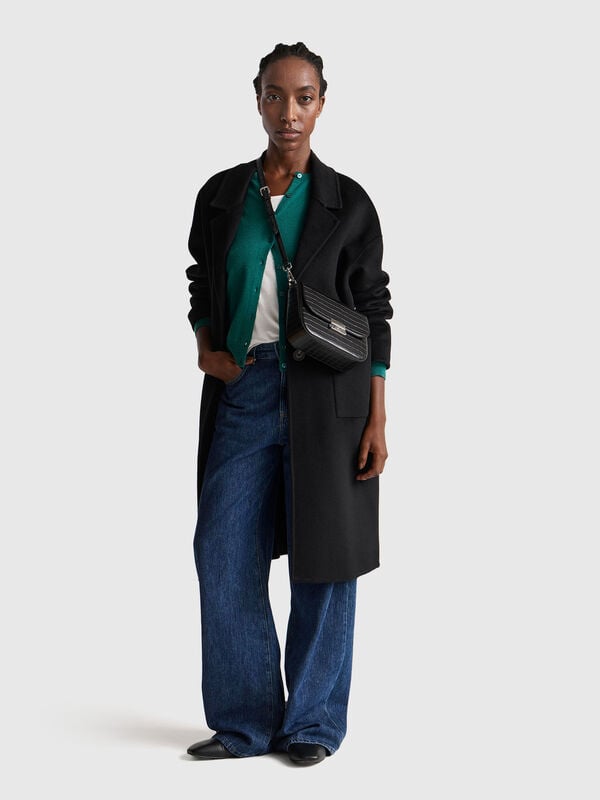 Sobretudo midi em lã mista Mulher