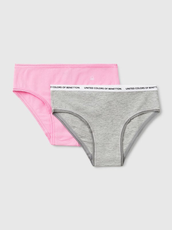 Dois slips em algodão stretch Menina