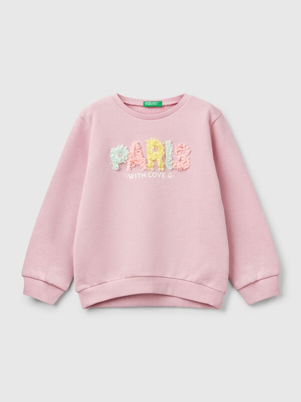 Sweat com aplicação efeito pétalas Menina