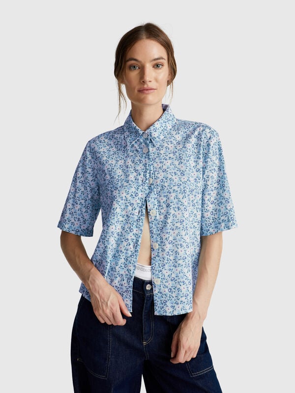 Camisa padrão de manga curta Mulher