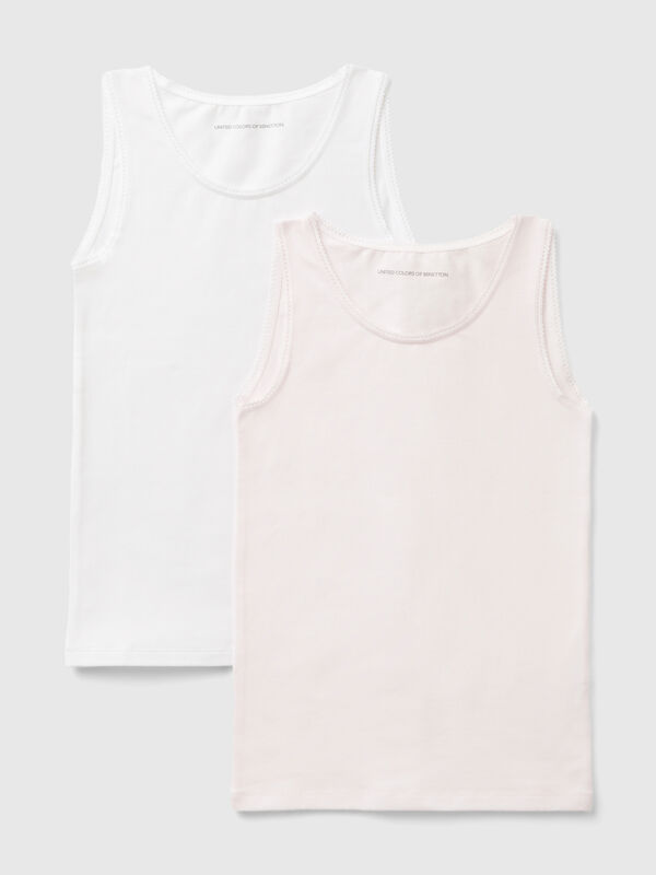 Dois tops interiores em algodão stretch Menina