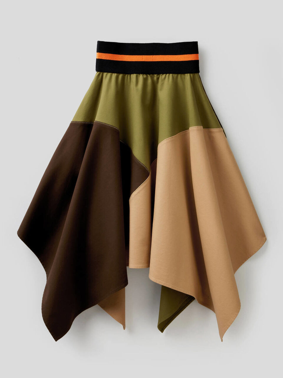 Saia assimétrica color block image number 2