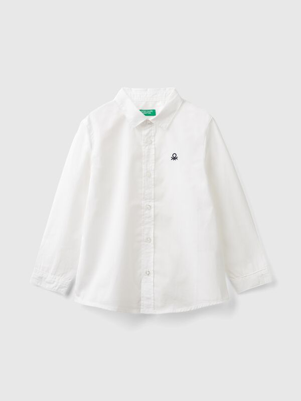 Camisa branca em algodão puro Menino