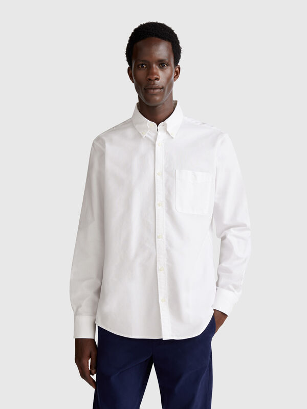 Camisa de botão de ajuste regular Homem