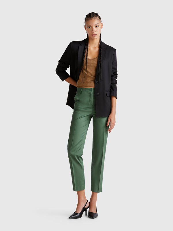 Chinos em algodão stretch Mulher
