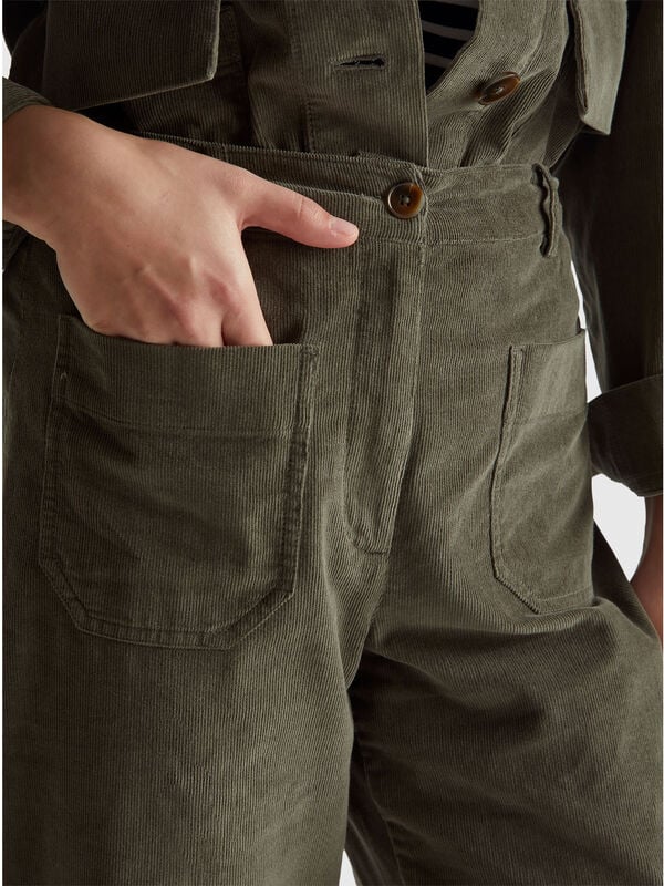 Calças straight de veludo Mulher