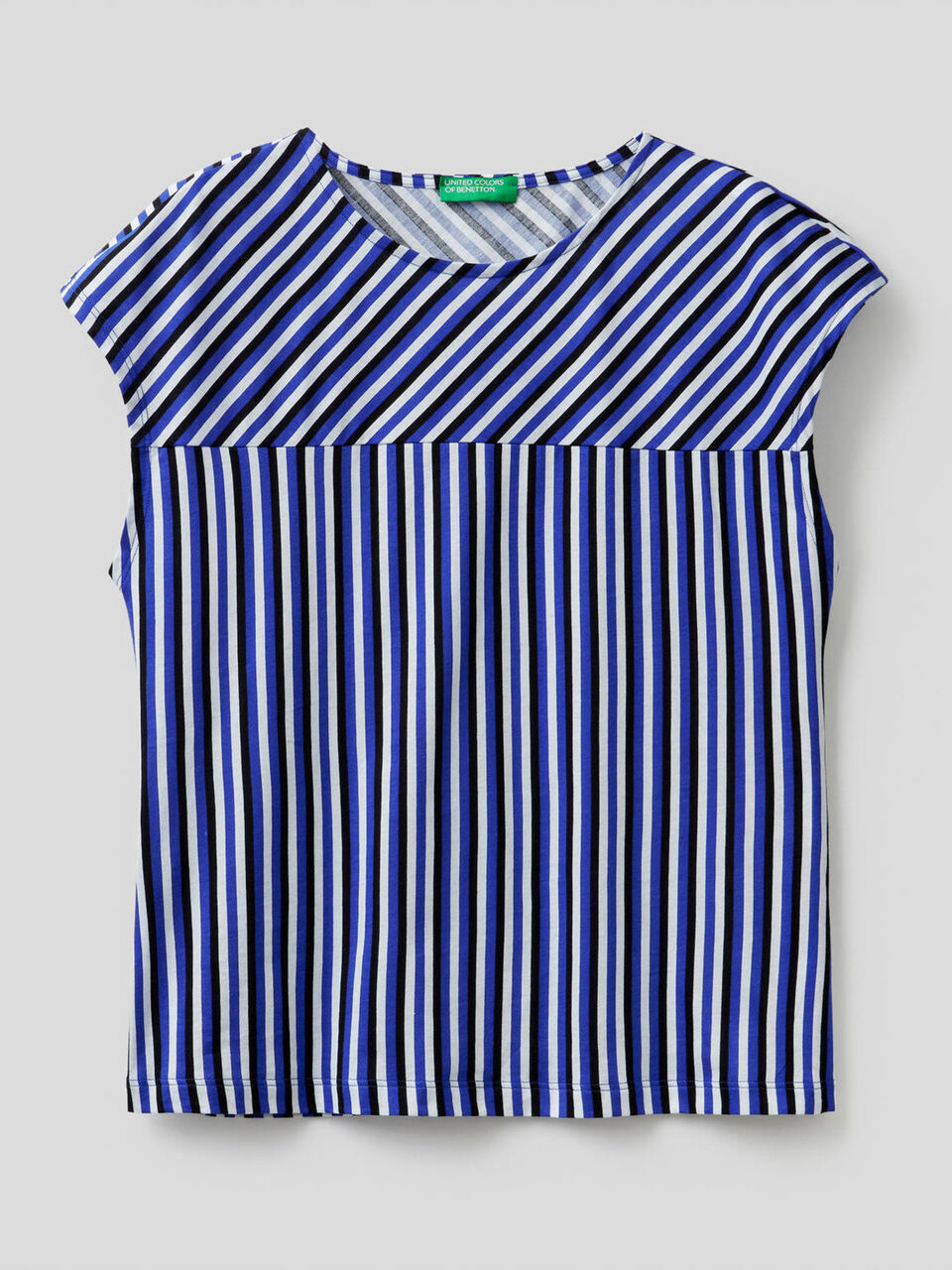 T-shirt às riscas 100% algodão image number 1