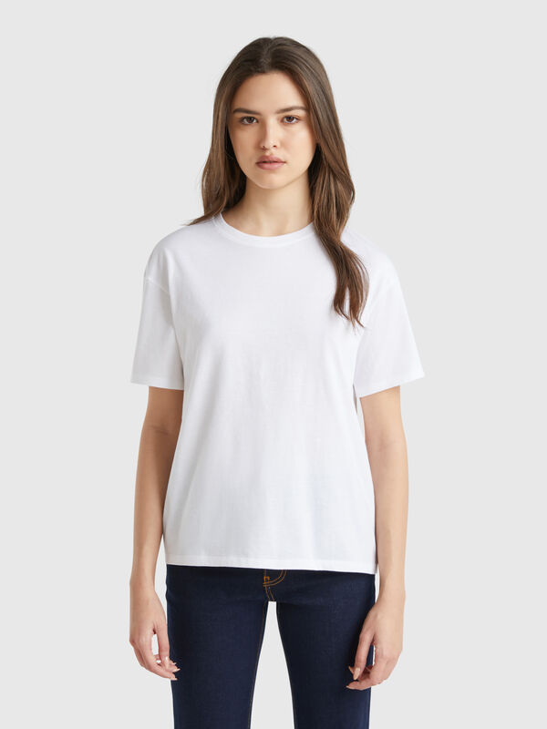 Camisola de manga curta em 100% algodão Mulher
