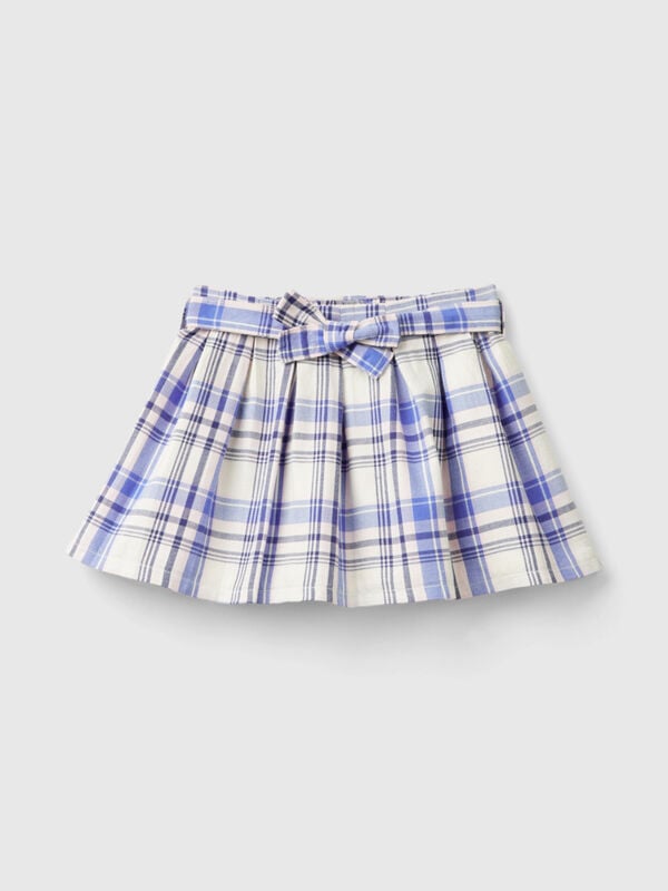 Saia tartan com laço Menina