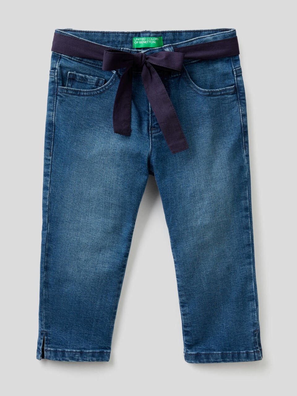 Jeans stretch com cinto de tecido image number null