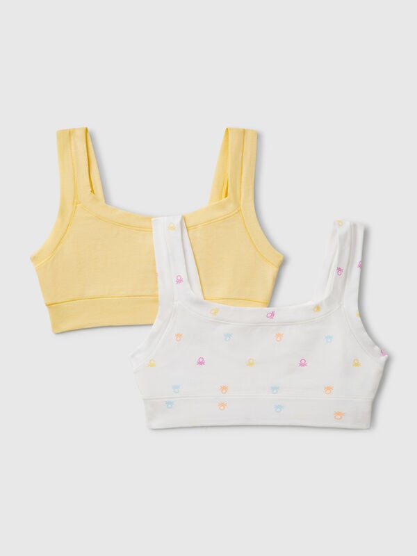 Dois brassieres em algodão stretch Menina