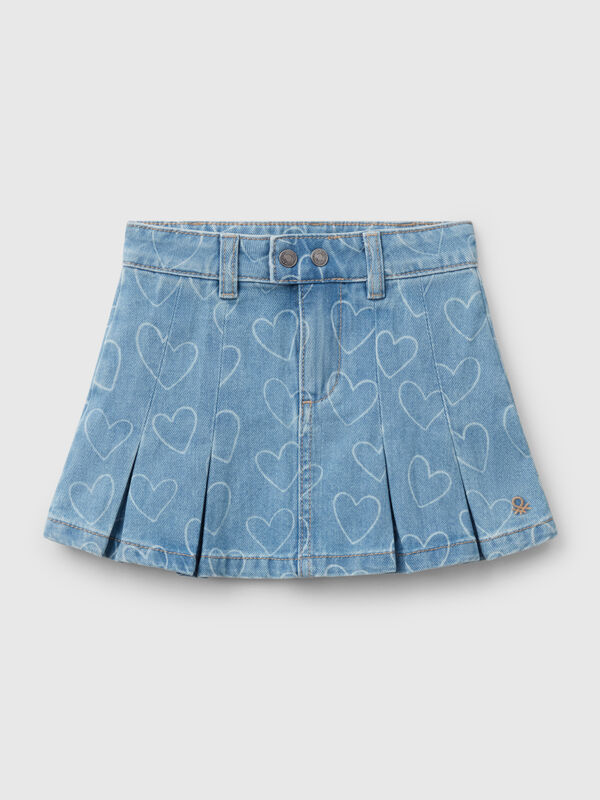 Saia de jeans com pregas Menina