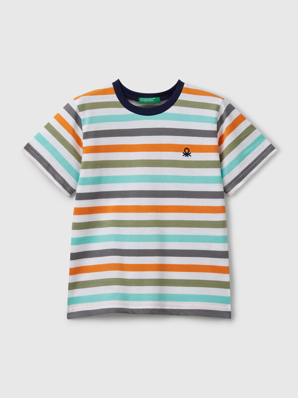 Camiseta listrada 100% algodão Menino