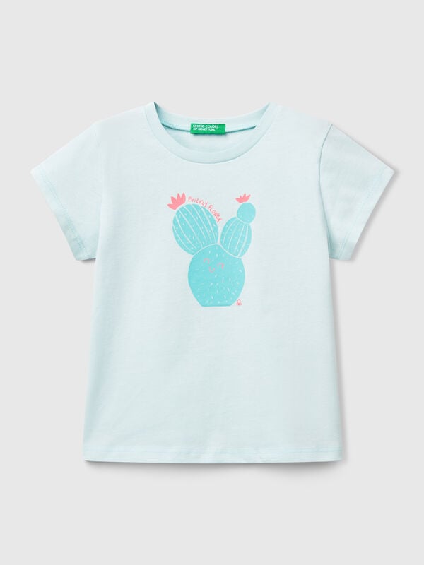 T-shirt com estampa fluorescente Menina