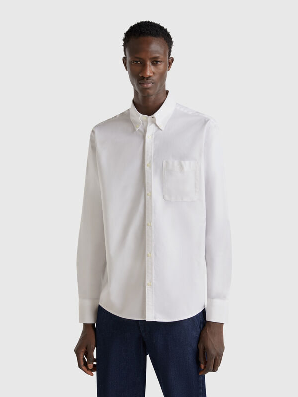 Camisa de botão de ajuste regular Homem