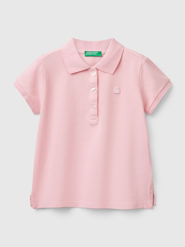 Polo de manga curta em algodão  Menina
