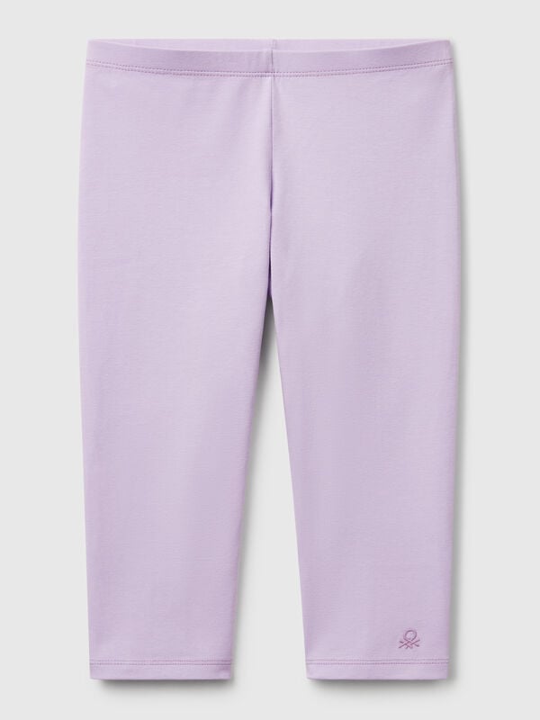 Leggings pelo joelho em algodão stretch Menina
