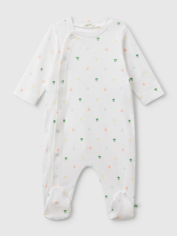 Babygrow comprido com estampa padrão Recém-nascido