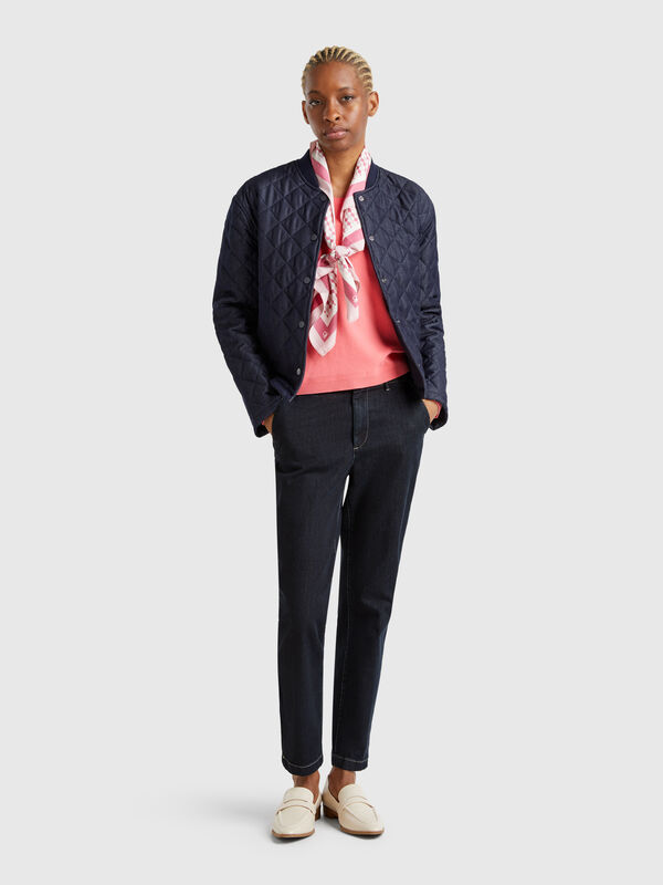 Chinos slim fit em denim Mulher