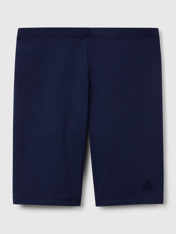 Leggings curtas em algodão stretch Menina