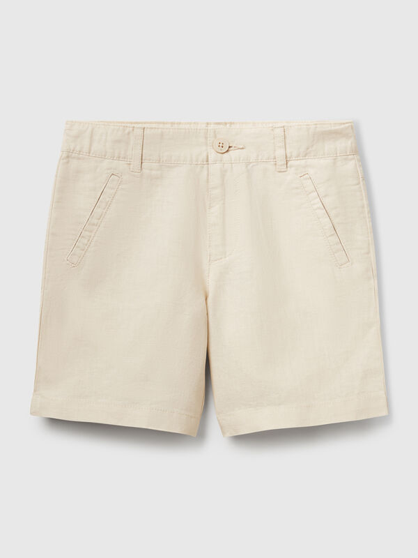 Shorts em mistura de linho Menino