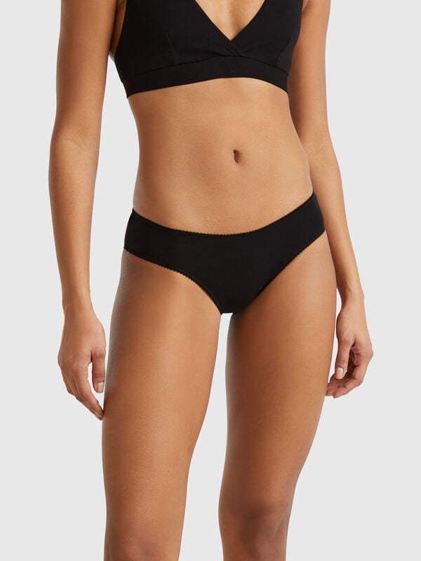 Cueca básica em algodão elástico Mulher