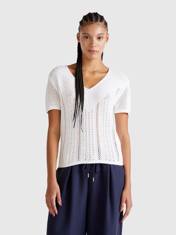 Camisola com perfurações Mulher
