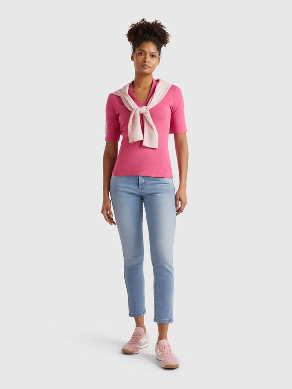 Jeans bootcut em algodão misto reciclado Mulher