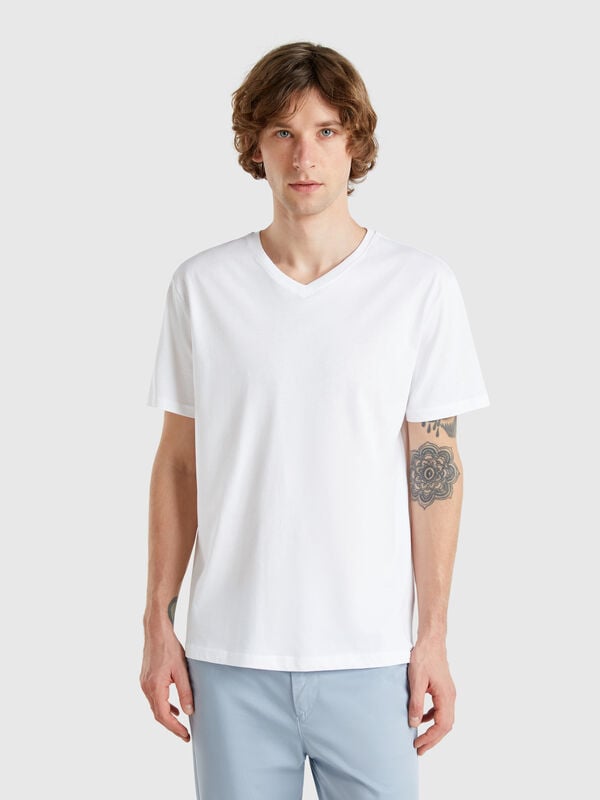 T-shirt em algodão de fibra longa Homem