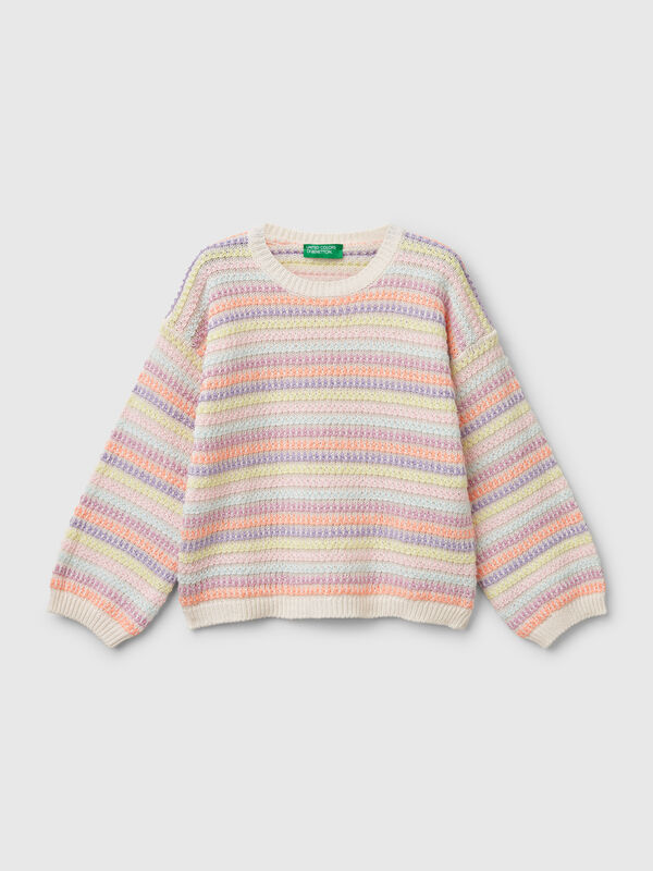 Camisola às riscas multicolor Menina