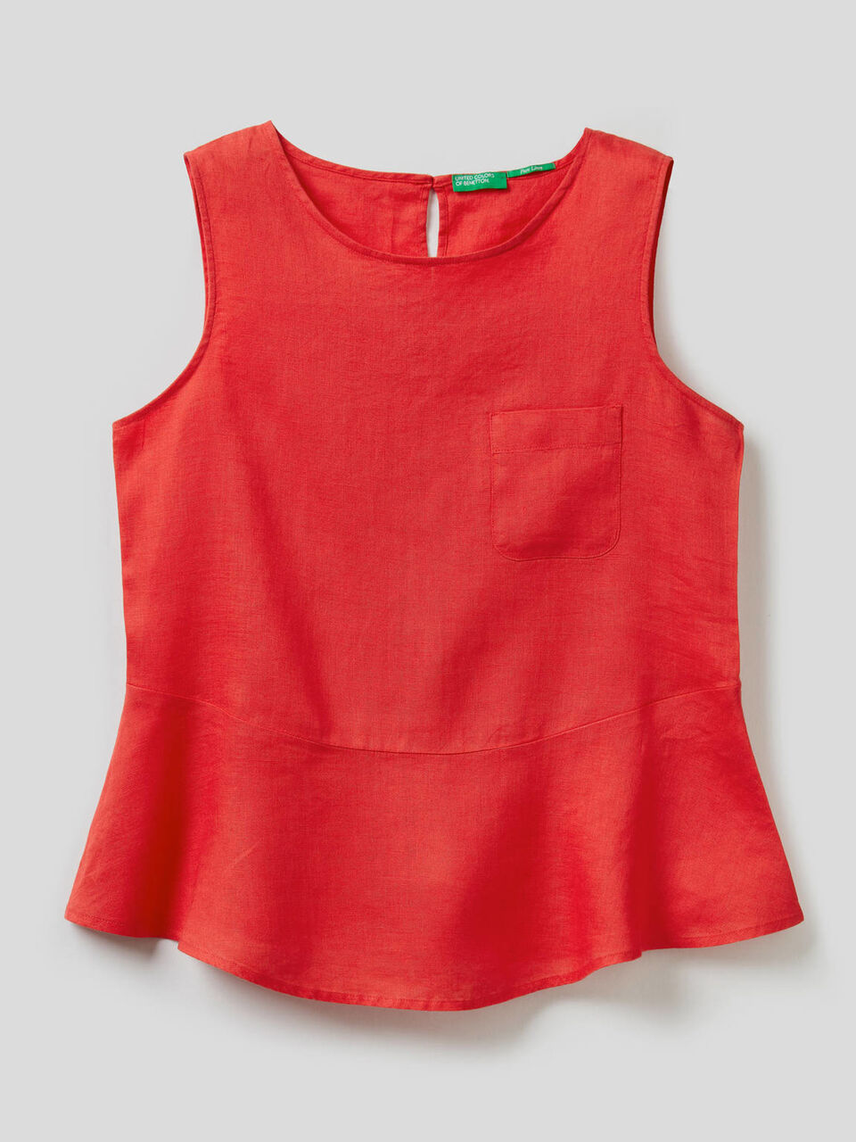 Blusa sem mangas em puro linho image number 1