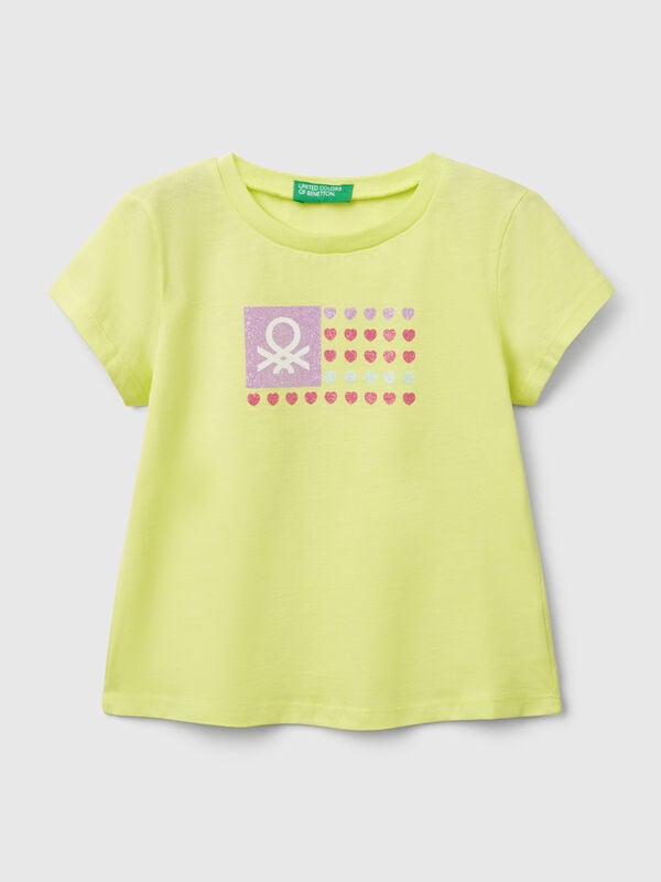 T-shirt com estampa glitter Menina