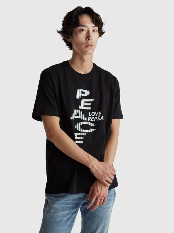T-shirt relaxed fit com estampa à frente e atrás Homem