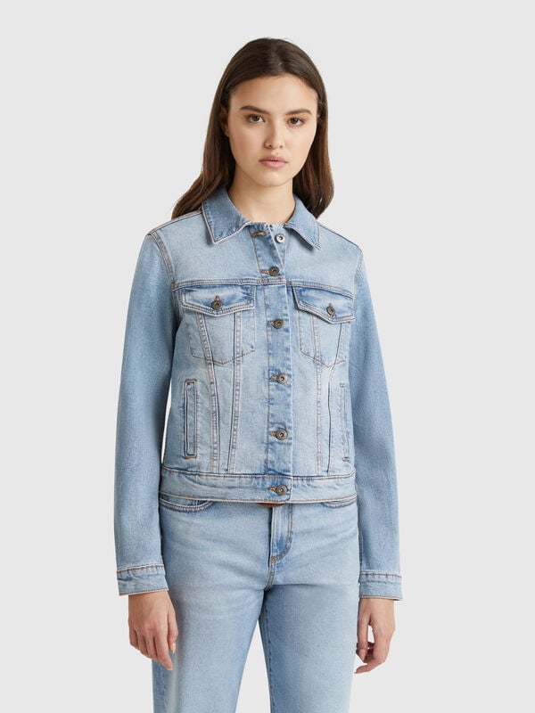 Blusão rider de jeans Mulher