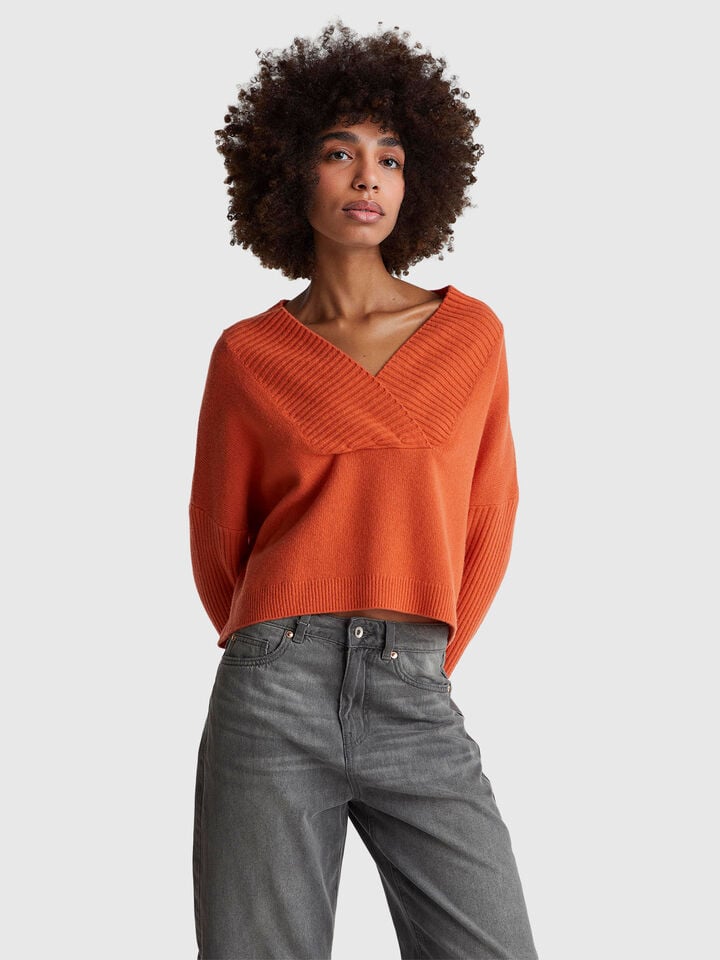 V NECK SWEATER L/S Mulher