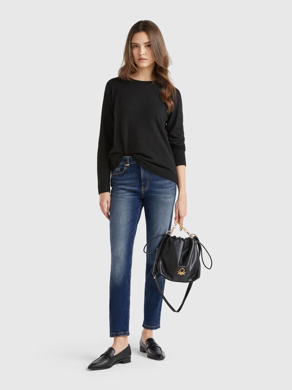 Jeans bootcut em algodão misto reciclado Mulher