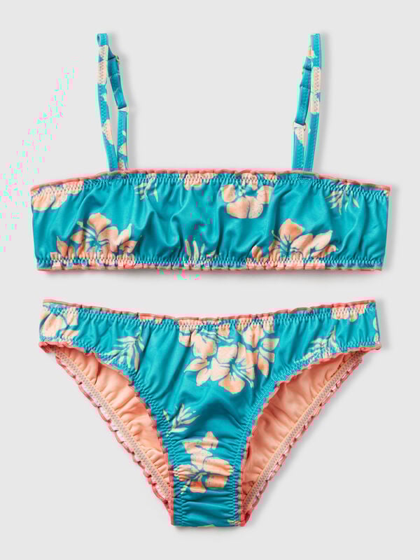 Biquíni de praia com estampa floral Menina