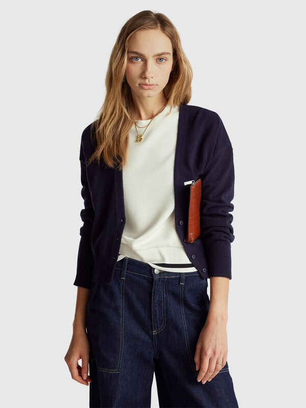 Cardigã em caxemira mista Mulher