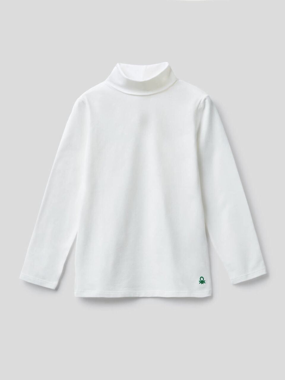 T-shirt em algodão stretch com gola alta image number 1