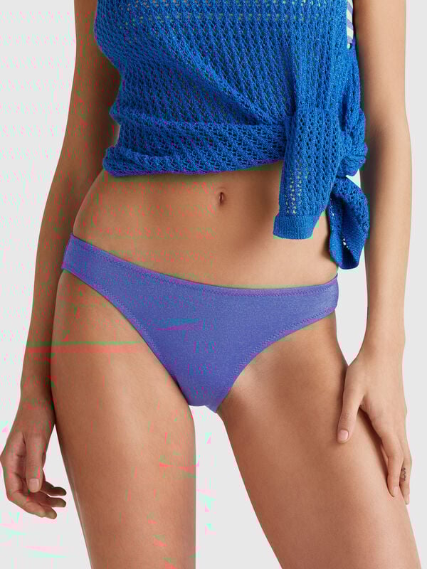 Slip de biquíni com lurex Mulher