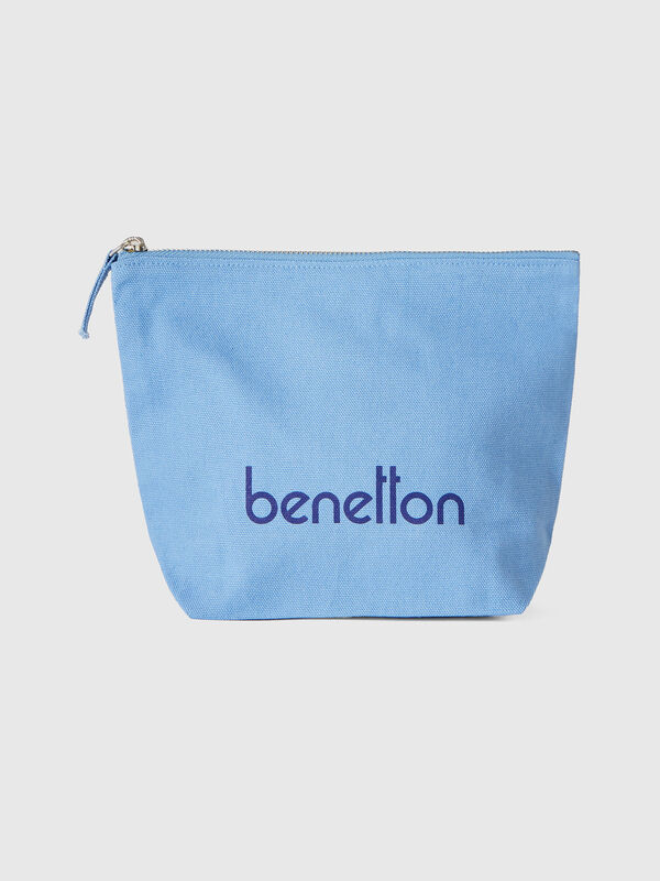 Bolsa envelope azul-claro em algodão puro