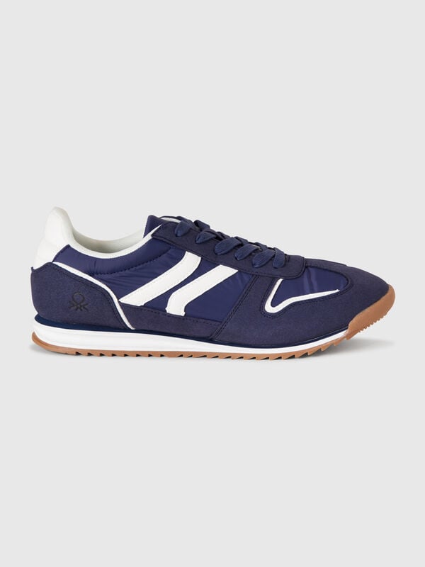 Sneakers de cano baixo efeito de camurça Homem