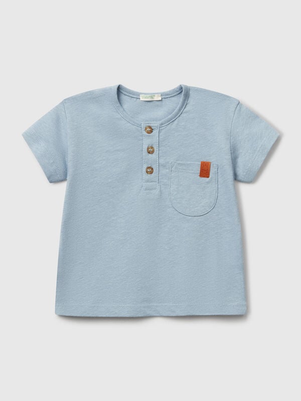 T-shirt com carcela de botões Recém-nascido
