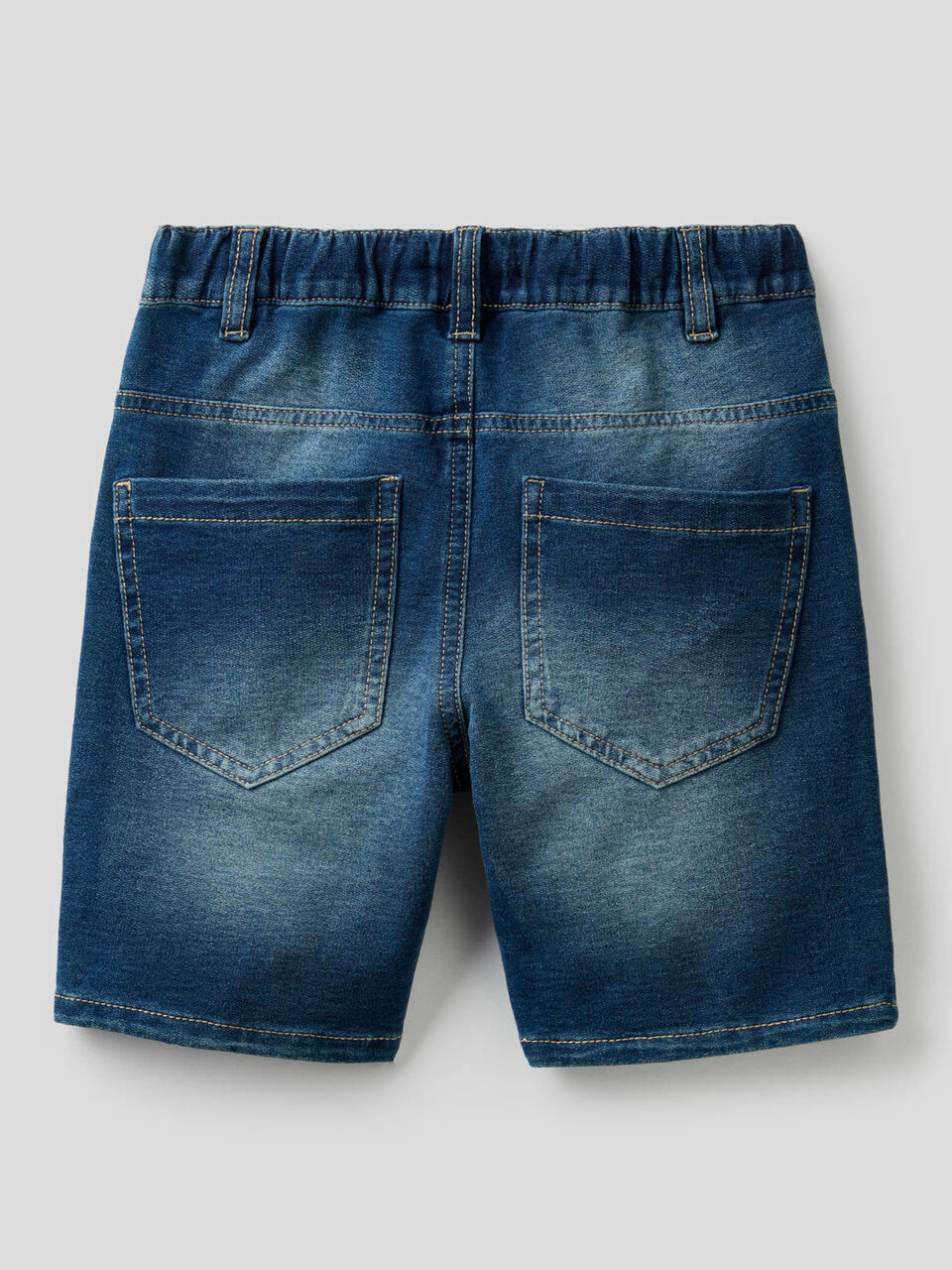 Bermudas em felpo efeito denim image number null