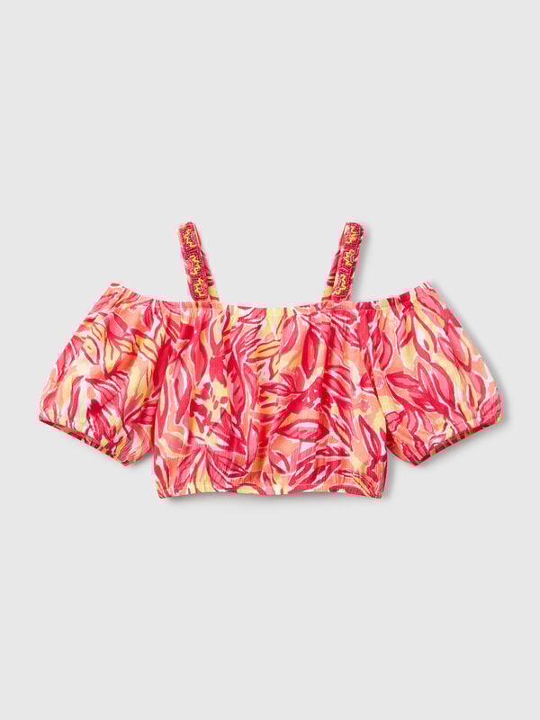 Crop top com estampado tropical Menina