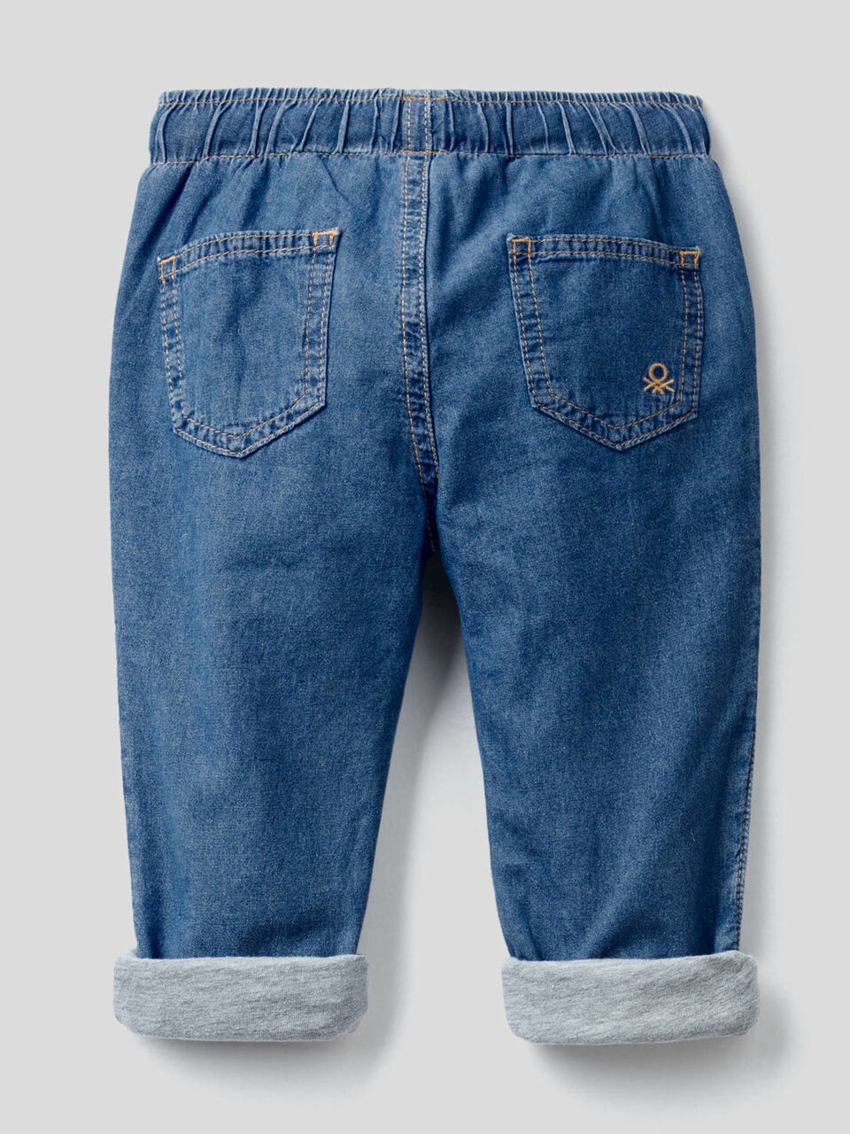 Calças forradas em jeans leve image number 2