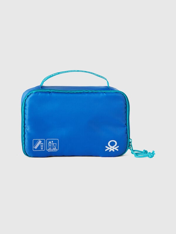 Bolsa de higiene azul-escuro com gancho