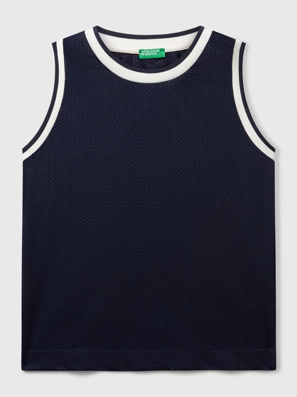 T-shirt sem mangas em rede estilo basket Menino