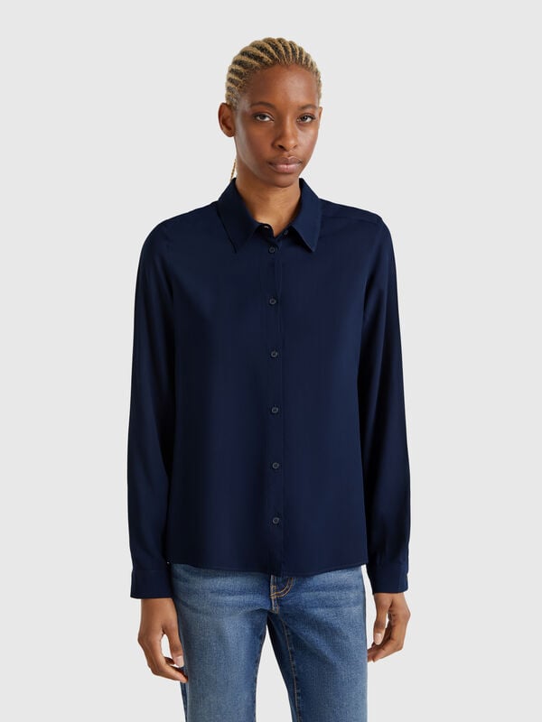 Camisa regular fit em viscose Mulher